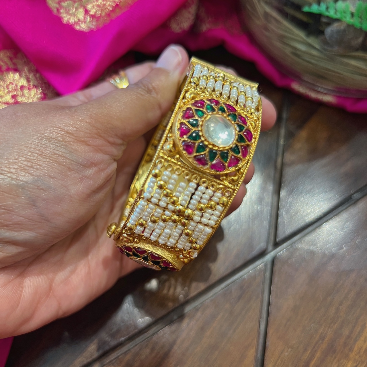 Roja Pearl Kada - Rajatamaya - Online Jewelry Store