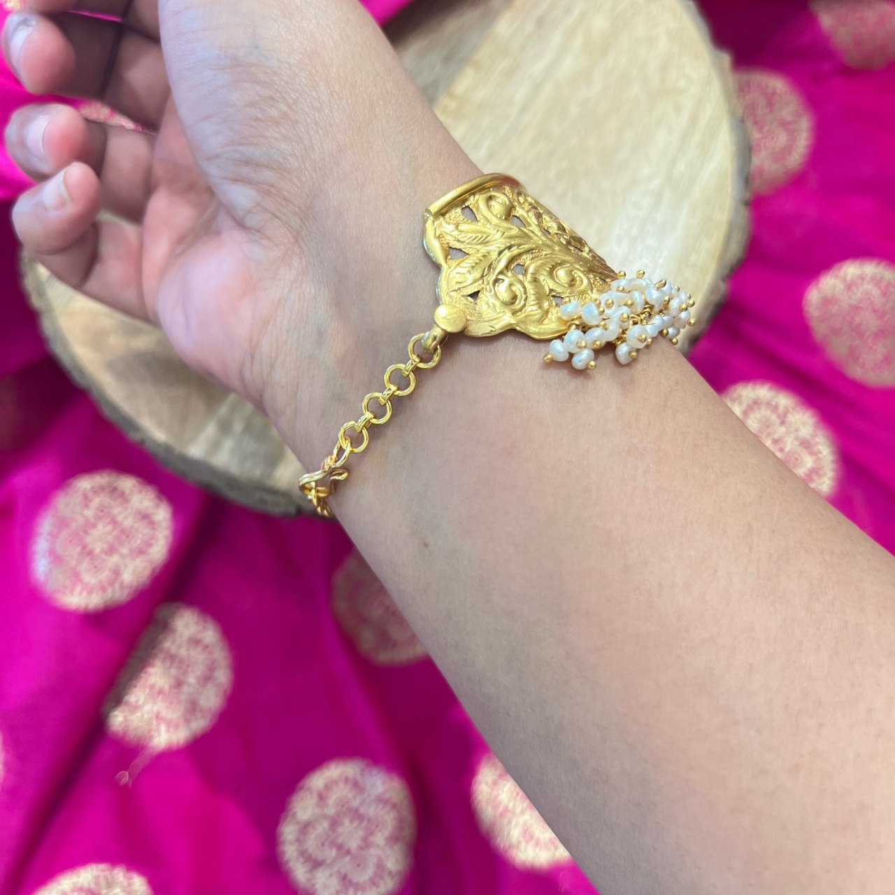 Buy One Gram Gold Designer Hand Bracelet Male Wedding Jewellery Collection  Online
