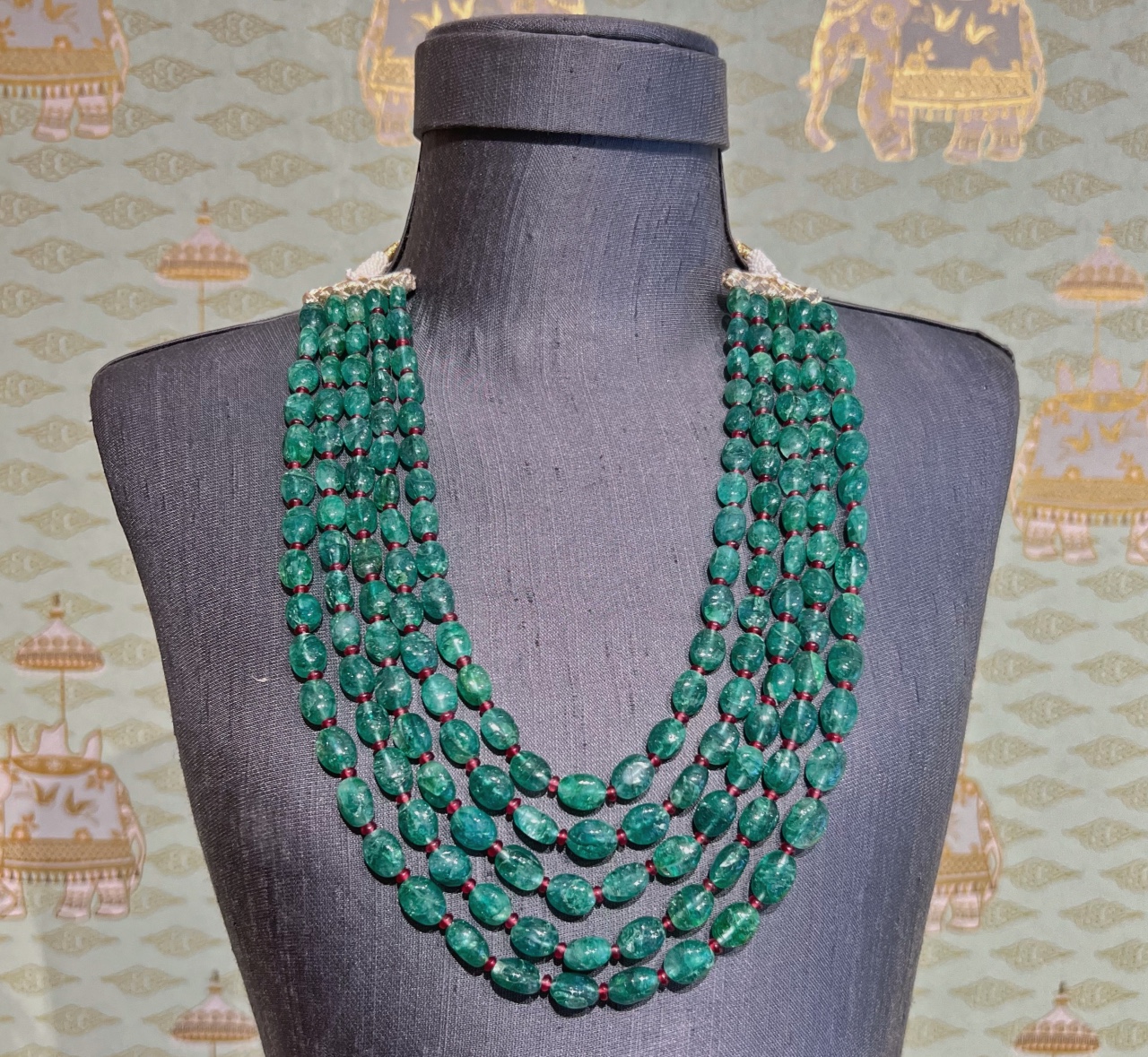 Green Beryl Haar - Rajatamaya - Online Jewelry Store