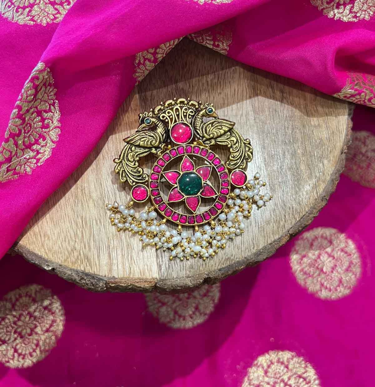 Priya Kundan Pendant - Rajatamaya - Online Jewelry Store