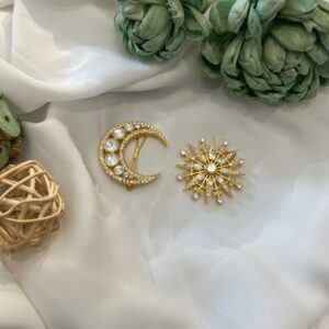 Moissanite Suryan/Chandran Hair Clip