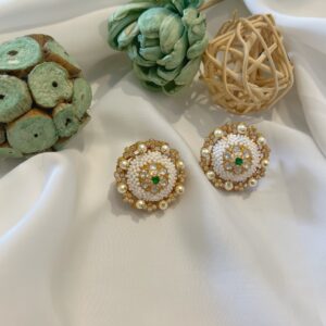 Moissanite Pearl Studs